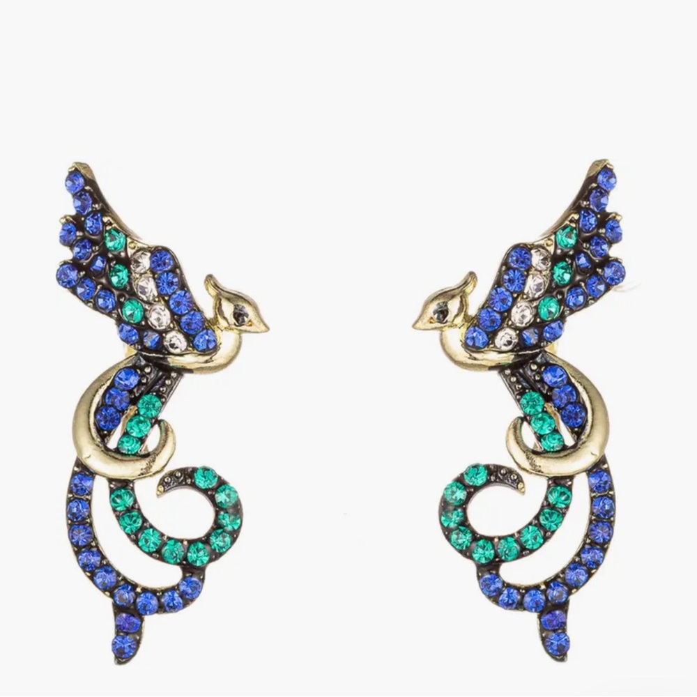 Eye Candy Blue Bird Drop Earrings